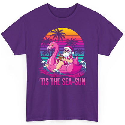 'Tis the Sea-Sun tropical santa claus T-Shirt Purple product mockup