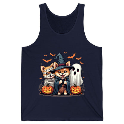 Cute Halloween Corgi Dogs Halloween corgis Tank Top Navy product mockup