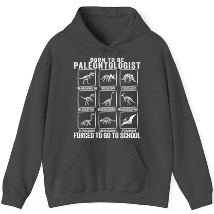 Born to Be Paleontologist Forced to Go to School paleontology Hoodie Dark Heather product mockup