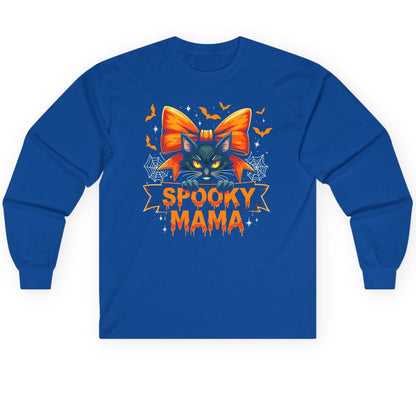Spooky Mama black cat Long Sleeve Tee Royal product mockup