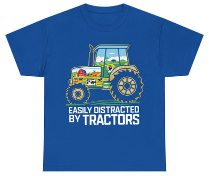 Easily Distracted by Tractors farming Youth T-Shirt Royal product mockup
