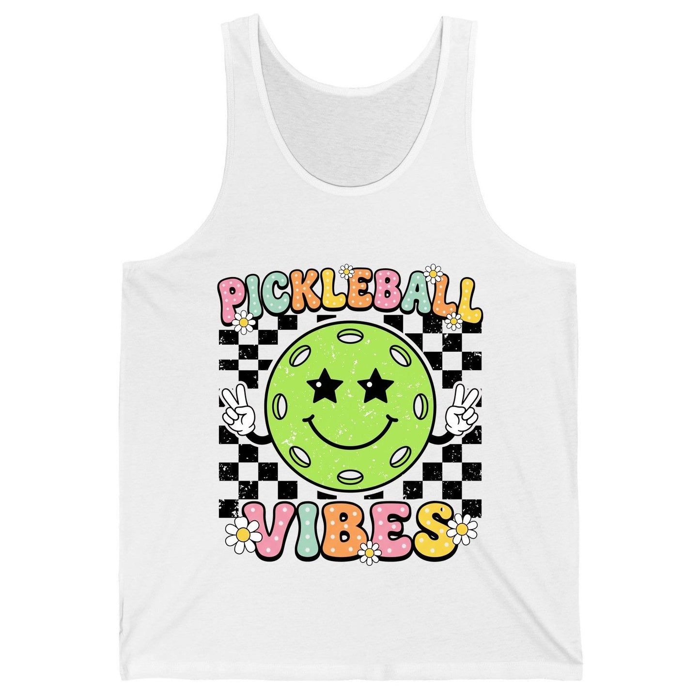 Pickleball Vibes pickleball Tank Top White product mockup