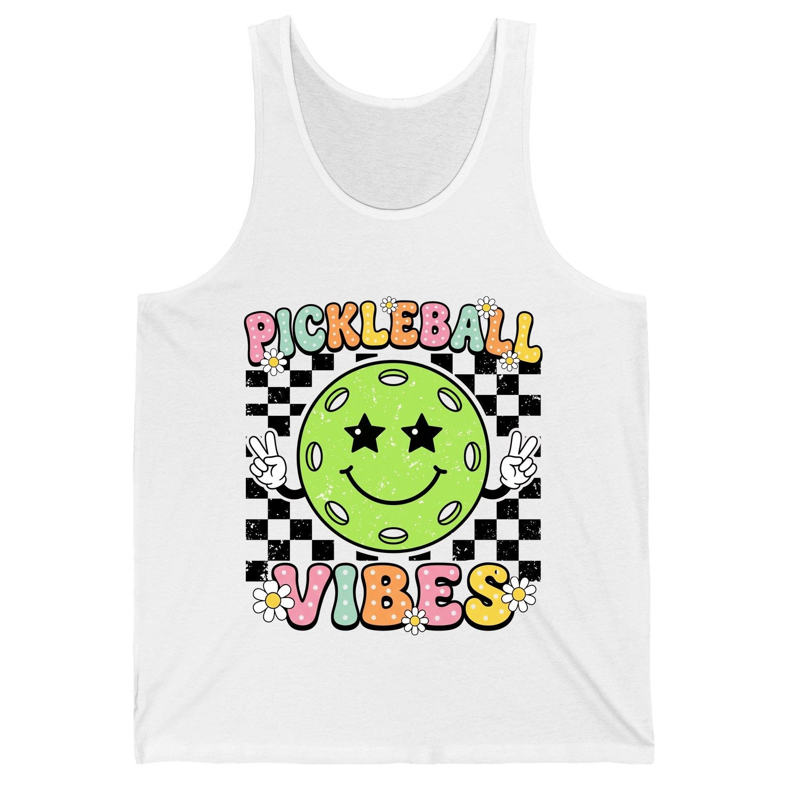 Pickleball Vibes pickleball Tank Top White product mockup