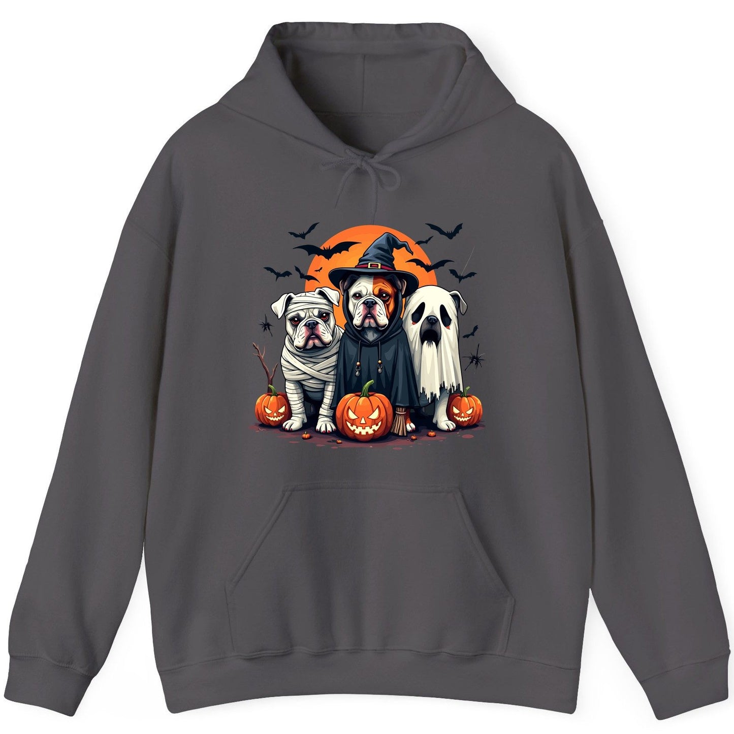 Halloween Bulldogs Costumes Halloween bulldogs Hoodie Charcoal product mockup