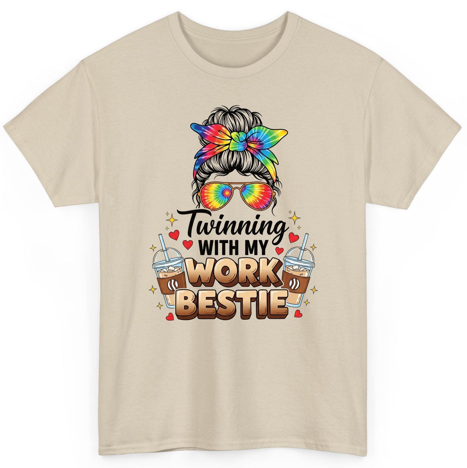 Twinning with My Work Bestie work bestie T-Shirt Sand product mockup
