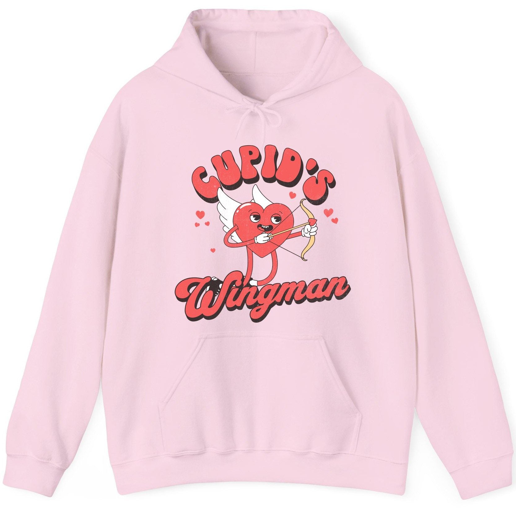 Cupid's Wingman Valentine's Day Hoodie Light Pink product mockup