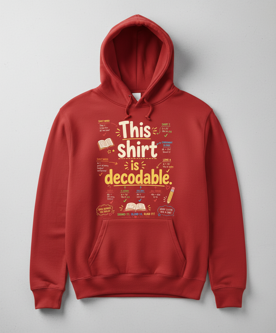 This Shirt Is Decodable Phonics Teacher Hoodie - Red