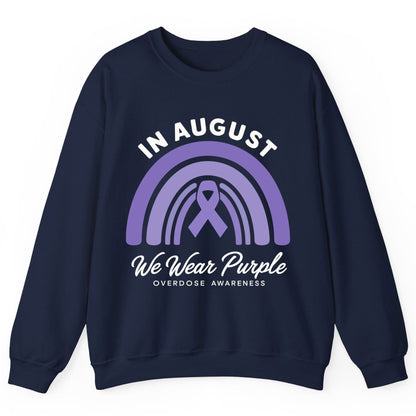 In August We Wear Purple Overdose Awareness overdose awareness Sweatshirt Navy product mockup