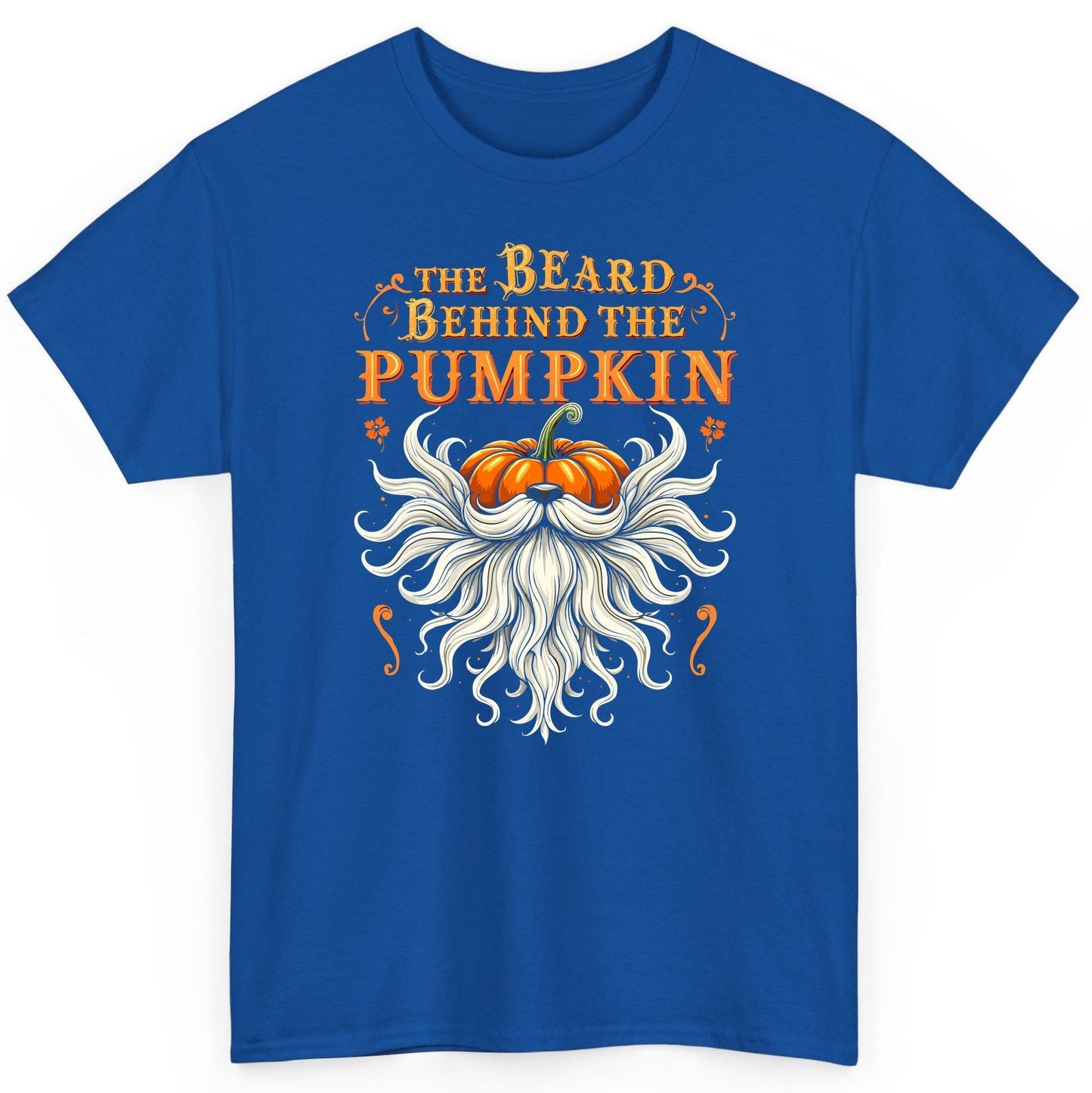 The Beard Behind the Pumpkin bearded dad T-Shirt Royal product mockup