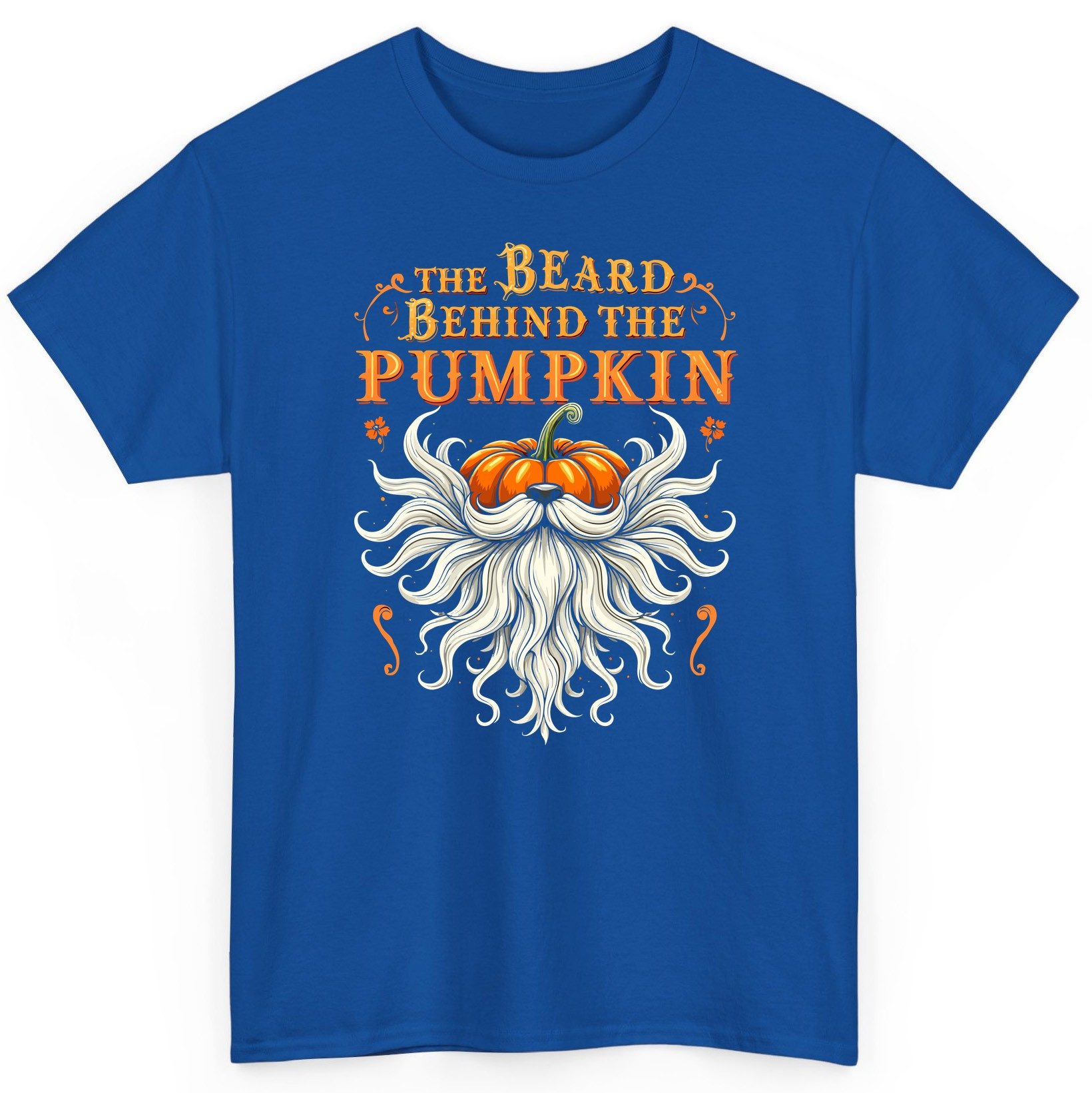 The Beard Behind the Pumpkin bearded dad T-Shirt Royal product mockup