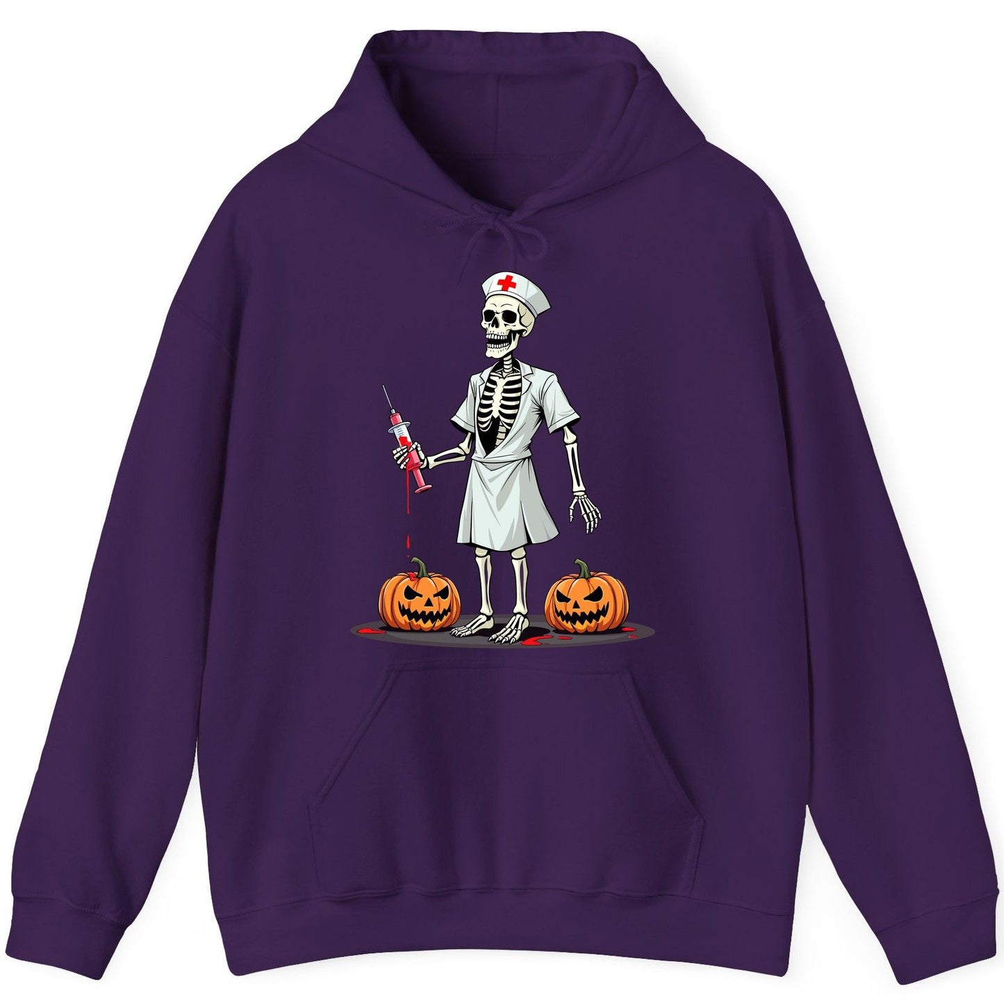 Spooky Skeleton Nurse Halloween skeleton nurse Hoodie Purple product mockup