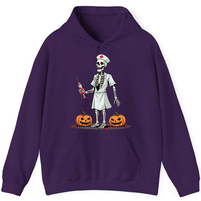 Spooky Skeleton Nurse Halloween skeleton nurse Hoodie Purple product mockup