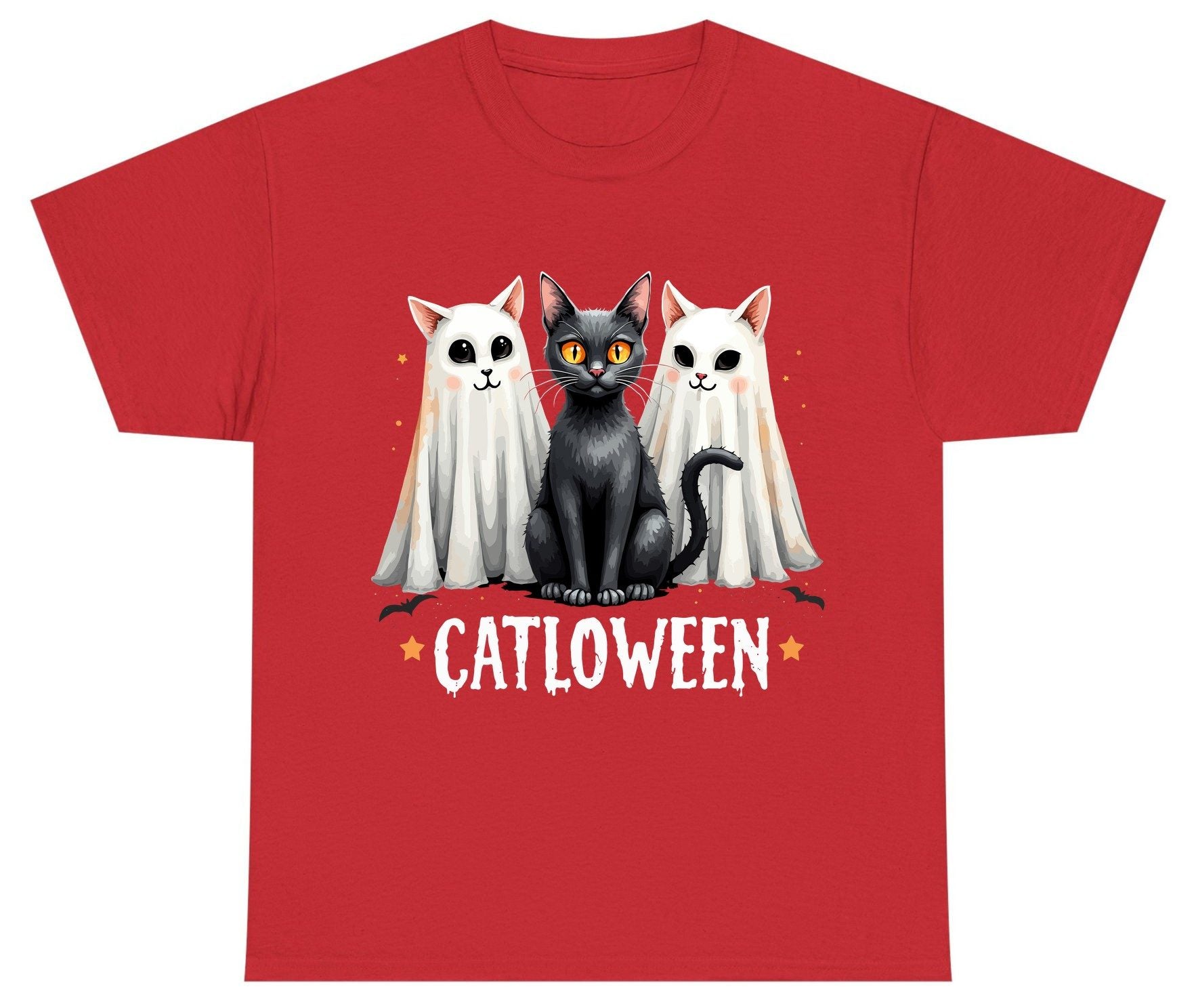 Catloween Halloween cats Youth T-Shirt Red product mockup