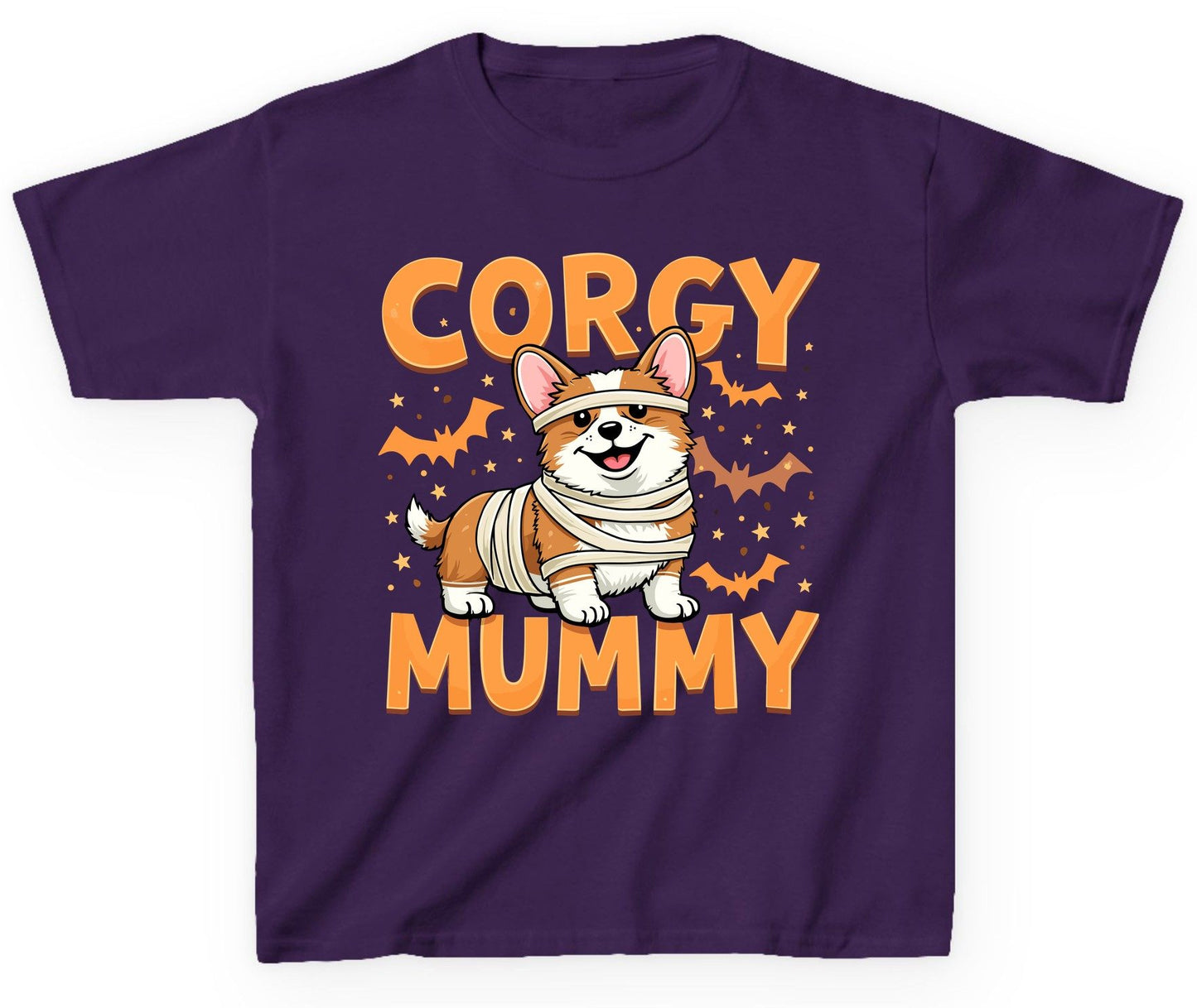 Corgy Mummy corgi Youth T-Shirt Purple product mockup