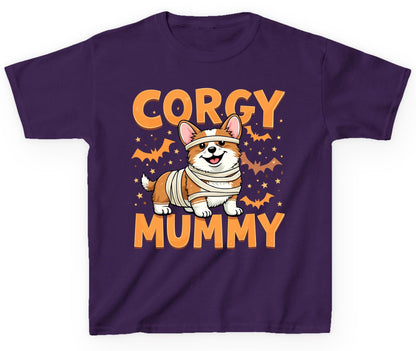 Corgy Mummy corgi Youth T-Shirt Purple product mockup