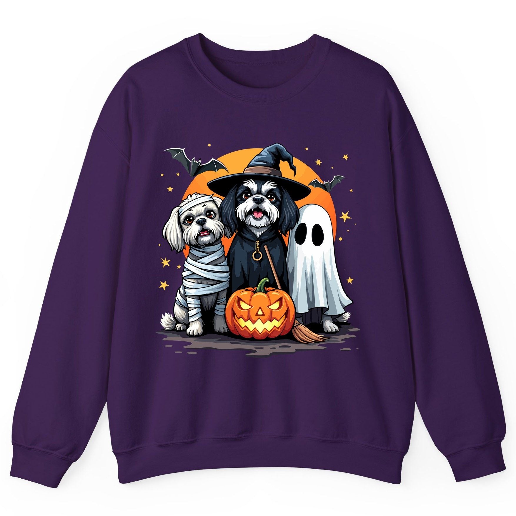 Halloween Dogs Costumes Halloween dogs Sweatshirt Purple product mockup
