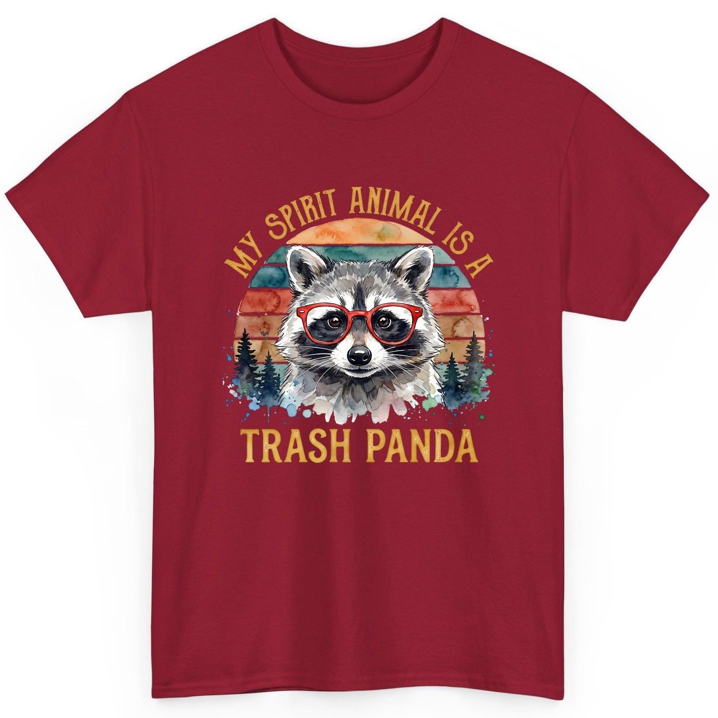 My Spirit Animal Is a Trash Panda raccoon T-Shirt Cardinal Red product mockup