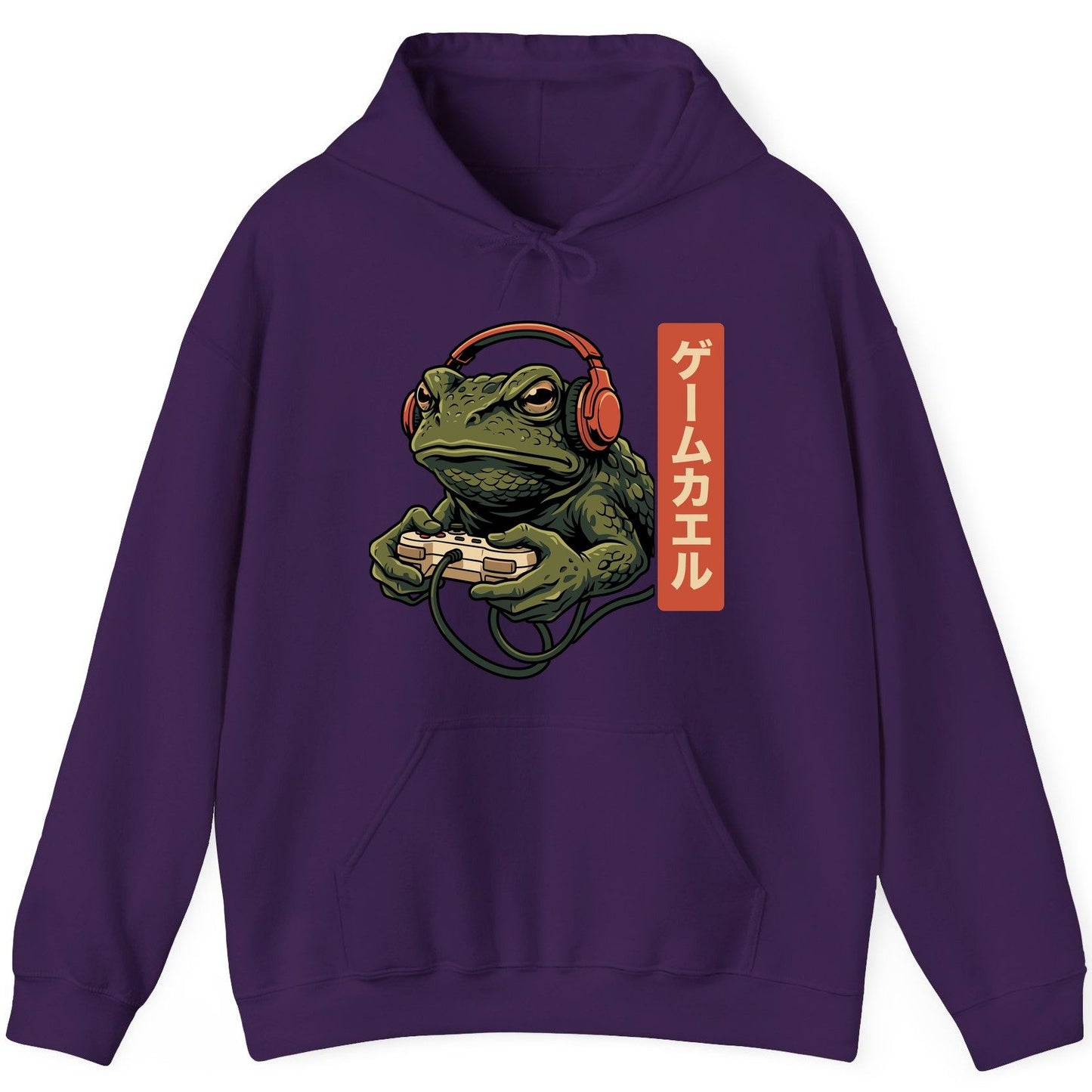 ゲームカエル gaming toad Hoodie Purple product mockup