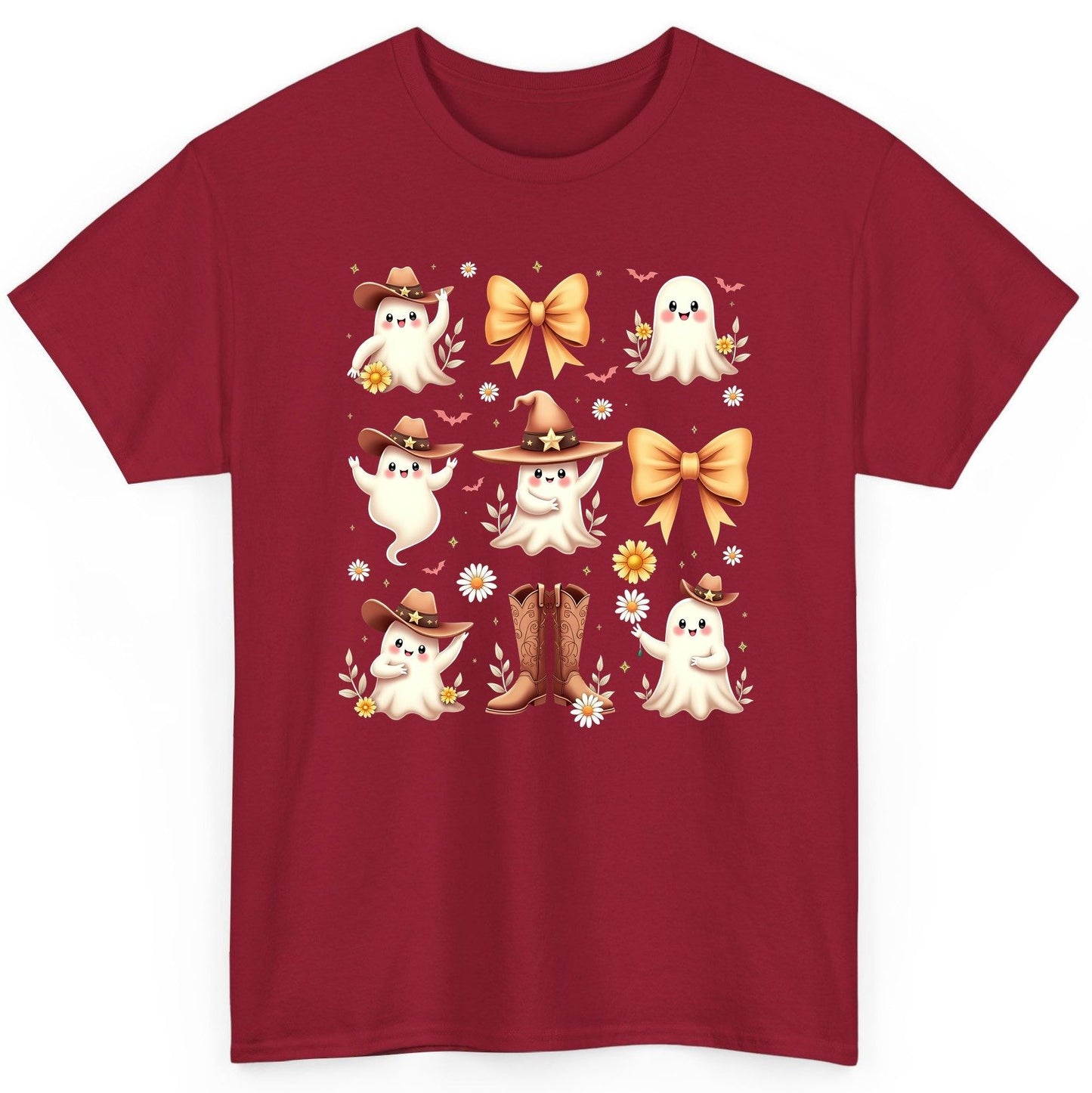 Boo Haw Cute Ghost cute ghost T-Shirt Cardinal Red product mockup