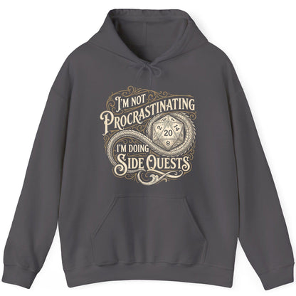 I'm Not Procrastinating I'm Doing Side Quests rpg gaming Hoodie Charcoal product mockup