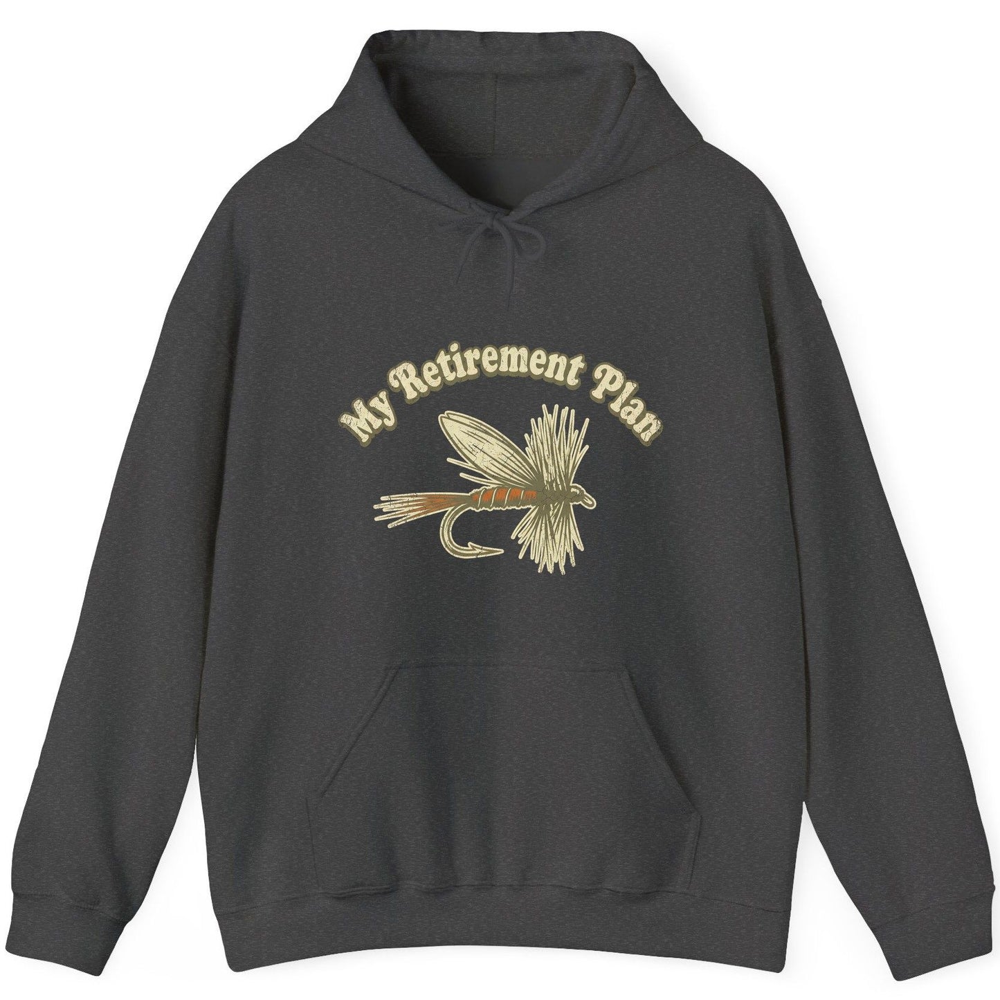 My Retirement Plan fly fishing Hoodie Dark Heather product mockup