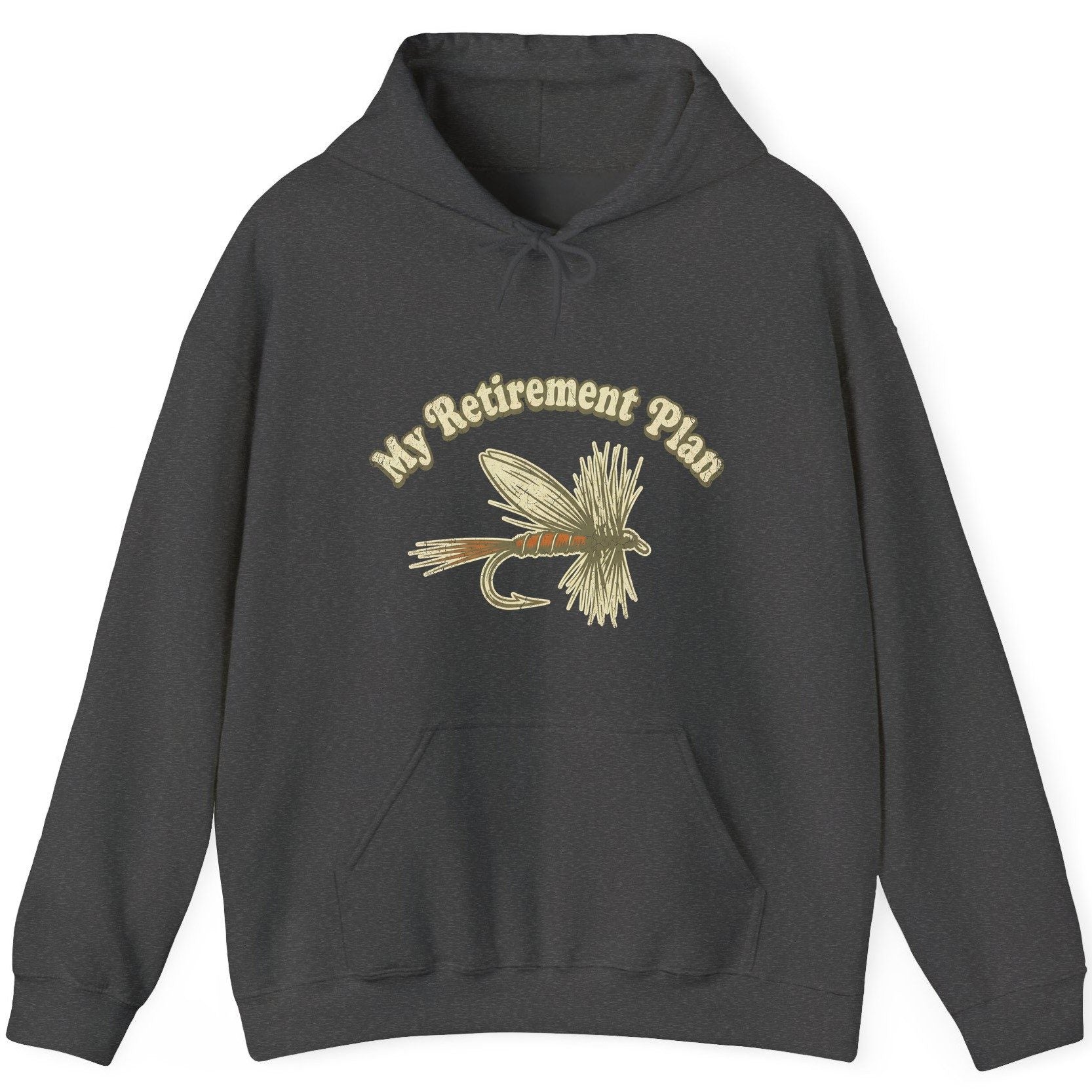My Retirement Plan fly fishing Hoodie Dark Heather product mockup