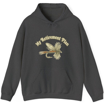 My Retirement Plan fly fishing Hoodie Dark Heather product mockup