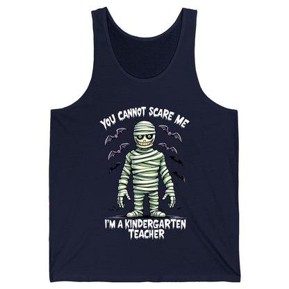 You Cannot Scare Me I'm a Kindergarten Teacher kindergarten teacher Tank Top Navy product mockup