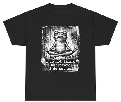 I Do Not Think Therefore I Do Not Am meditating frog Youth T-Shirt Black product mockup
