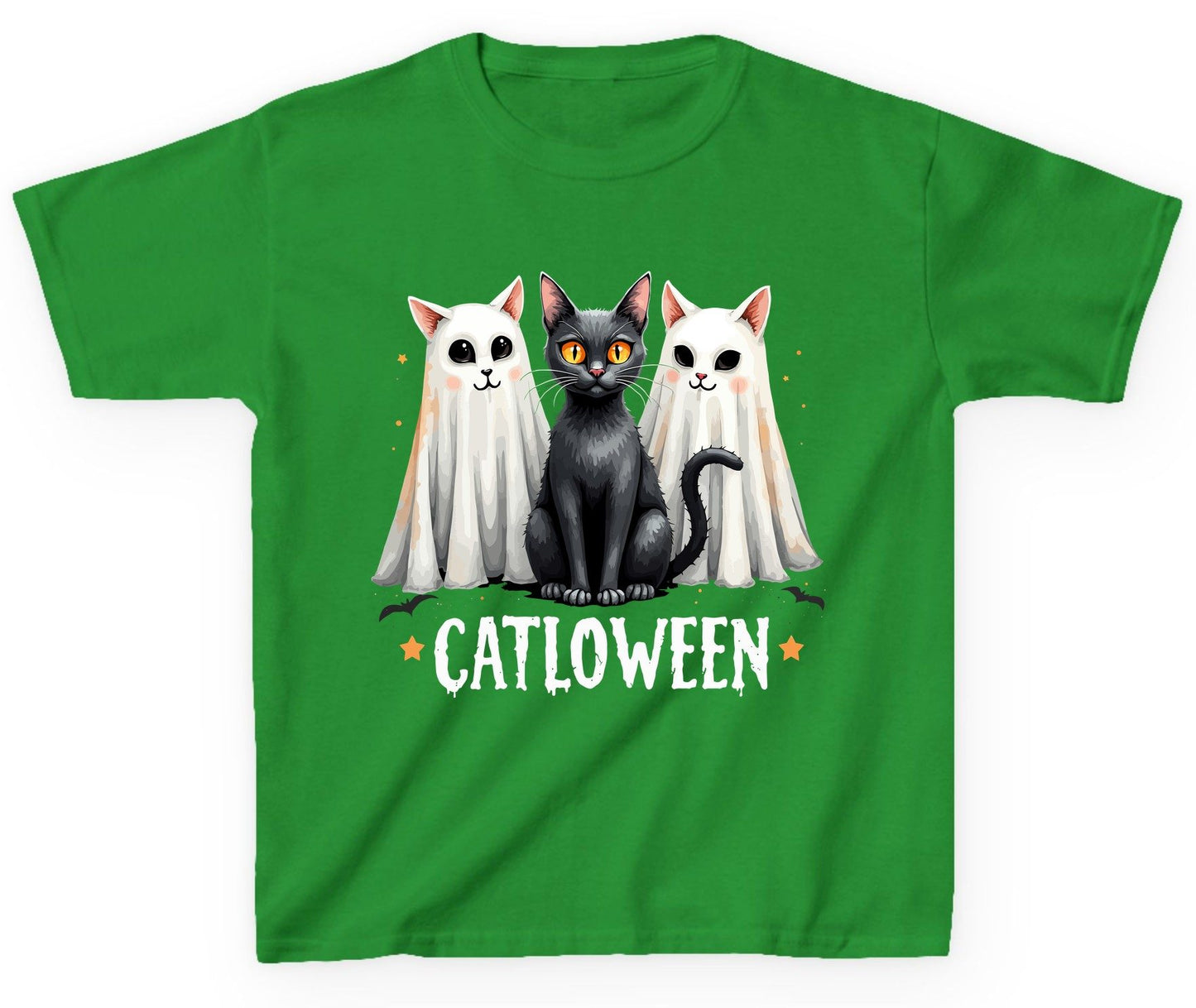 Catloween Halloween cats Youth T-Shirt Irish Green product mockup