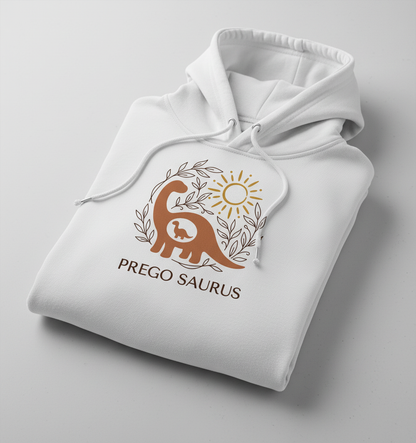 Prego Saurus Pregnant Dinosaur Hoodie - White