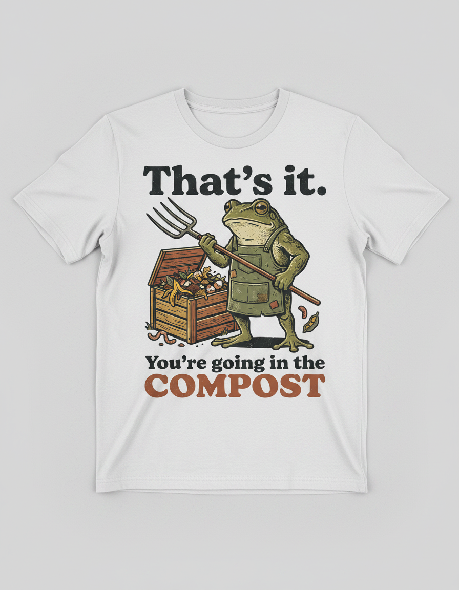 That's It You're Going In The Compost Frog T-Shirt - White