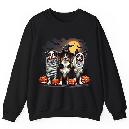 Australian Shepherd Halloween Dogs australian shepherd dogs Sweatshirt Black product mockup