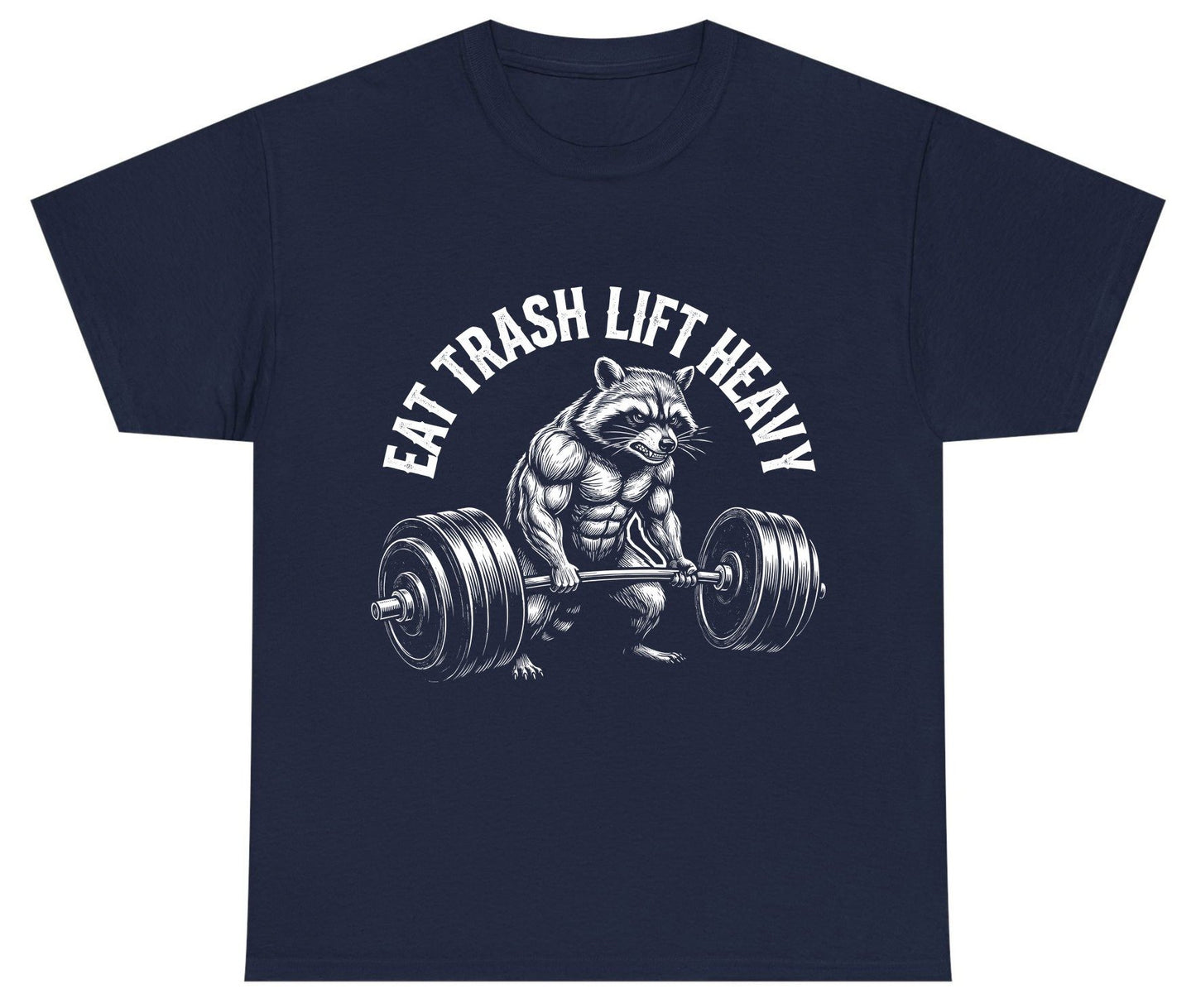 Eat Trash Lift Heavy raccoon Youth T-Shirt Navy product mockup