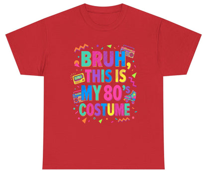 BRUH THIS IS MY 80's COSTUME 80s Retro Theme Youth T-Shirt Red product mockup