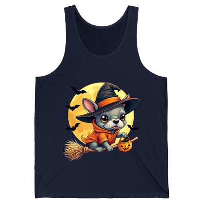 Cute Witch French Bulldog french bulldog Tank Top Navy product mockup