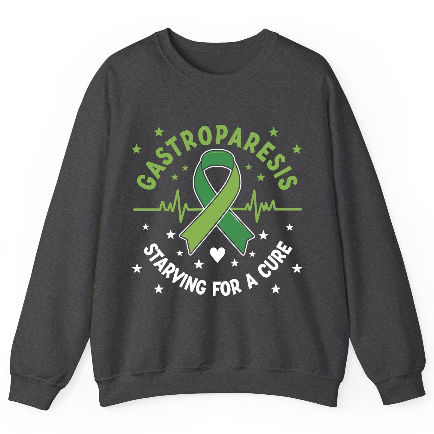 Gastroparesis Starving for a Cure gastroparesis awareness Sweatshirt Dark Heather product mockup