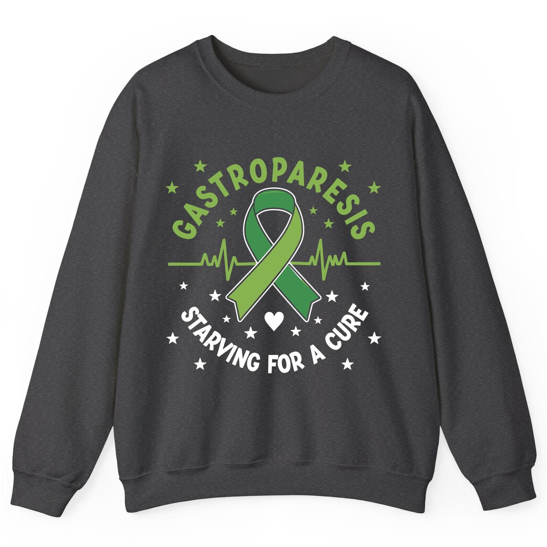 Gastroparesis Starving for a Cure gastroparesis awareness Sweatshirt Dark Heather product mockup