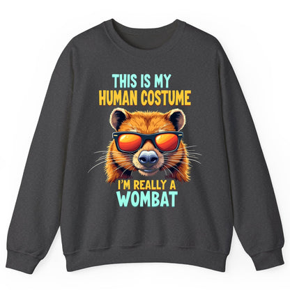 This Is My Human Costume I'm Really a Wombat wombat Sweatshirt Dark Heather product mockup