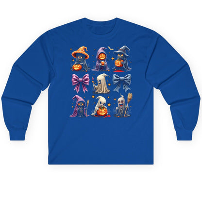 Spooky Cute Halloween Characters Halloween characters Long Sleeve Tee Royal product mockup