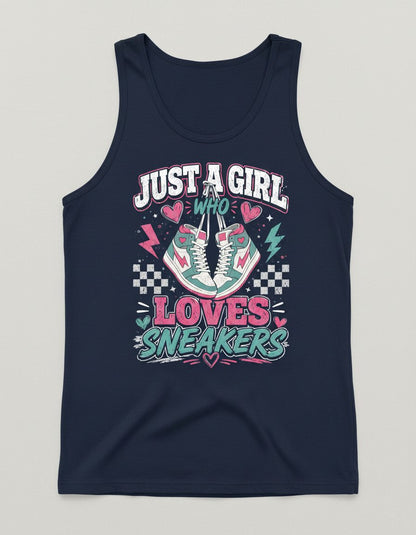 Sneakers Retro Sneakerheads Tank Top - product mockup - Navy