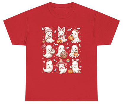 Cute Pink Halloween Ghosts cute Halloween ghosts Youth T-Shirt Red product mockup