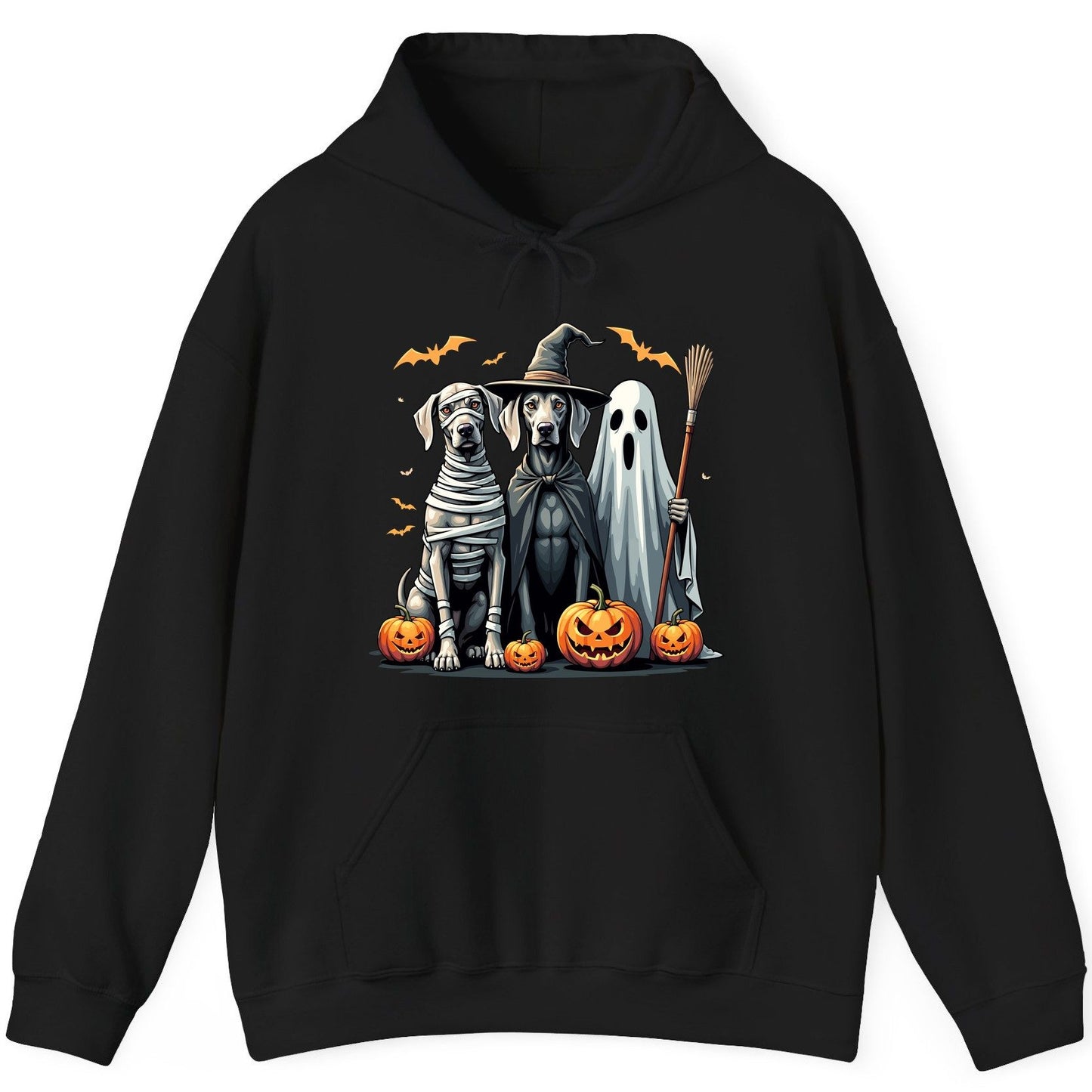 Halloween Weimaraner Dogs Halloween weimaraner dogs Hoodie Black product mockup