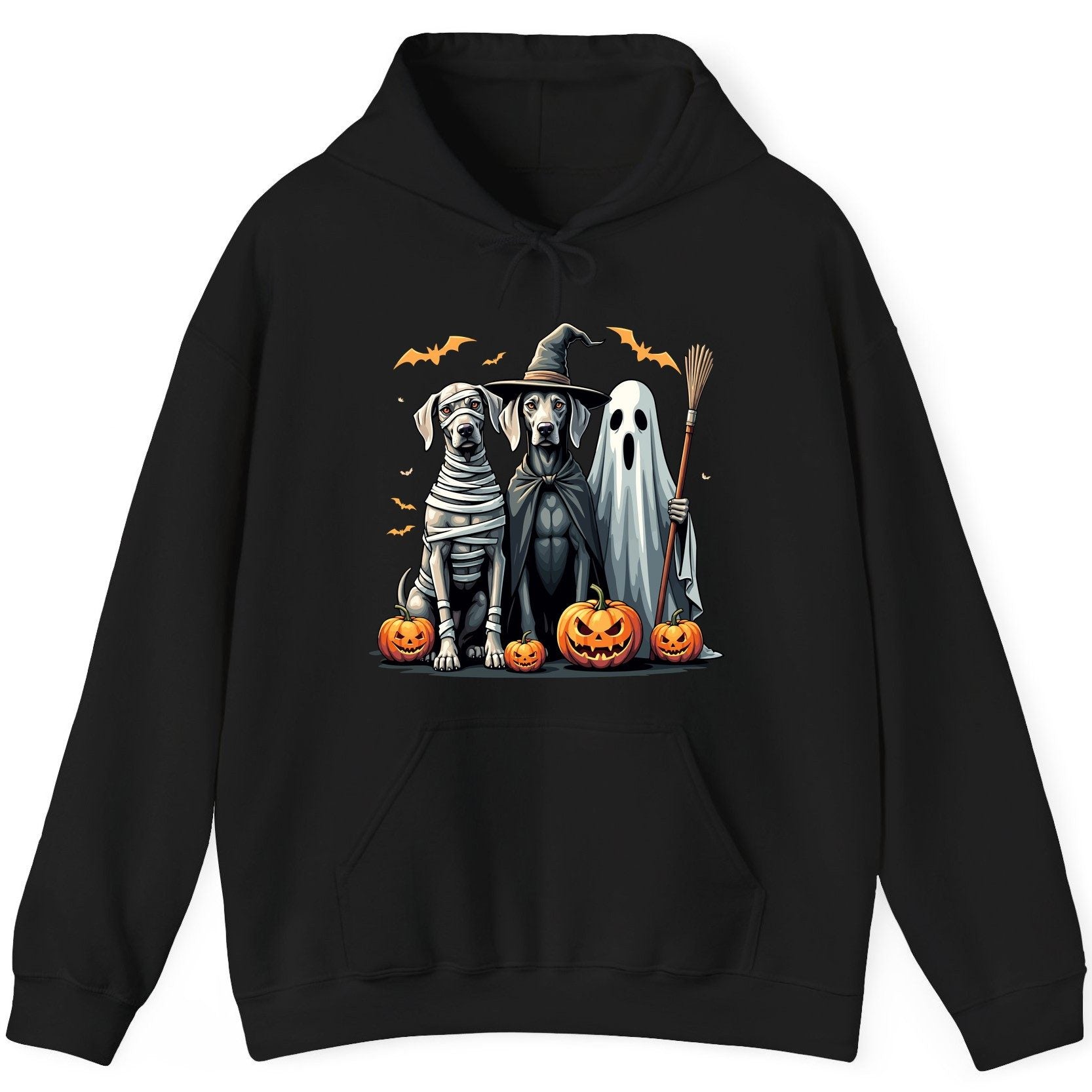 Halloween Weimaraner Dogs Halloween weimaraner dogs Hoodie Black product mockup