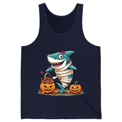 Mummy Shark Halloween shark Tank Top Navy product mockup