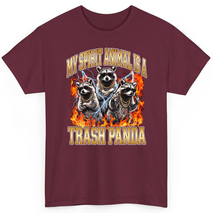 My Spirit Animal Is a Trash Panda raccoon T-Shirt Maroon product mockup