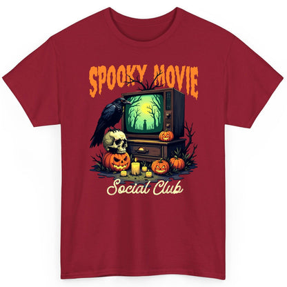 Spooky Movie Social Club Halloween T-Shirt Cardinal Red product mockup