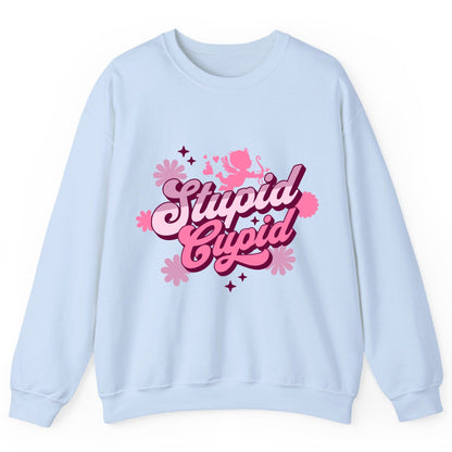 Stupid Cupid anti-Valentine's Day Sweatshirt Light Blue product mockup