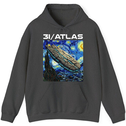 31 Atlas van gogh sci-fi mashup Hoodie Dark Heather product mockup