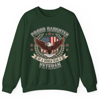 Proud Daughter of a World War Ii Veteran wwii veteran Sweatshirt Forest Green product mockup